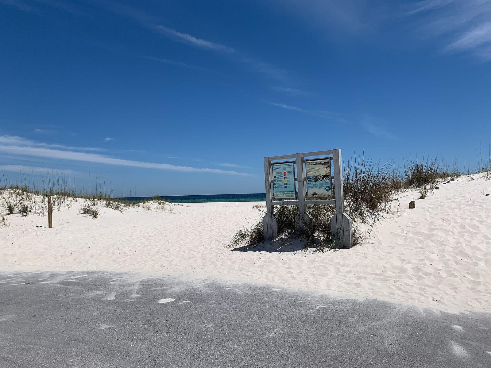 White sand beach access at Perdido Key